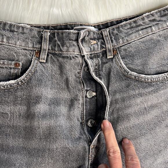 Zara Gray Denim High Rise Cut Offs - Picture 6 of 7